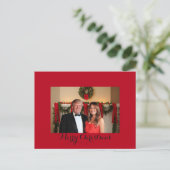 Vrolijk kerstfeest van Donald en Melania Feestdagenkaart (Staand voorkant)