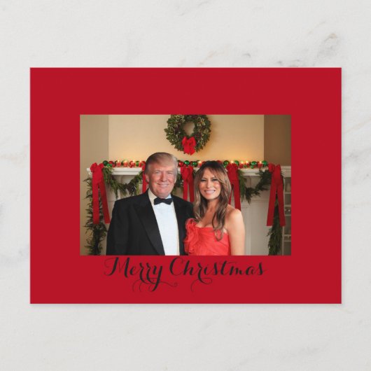 Vrolijk kerstfeest van Donald en Melania Feestdagenkaart (Voorkant)
