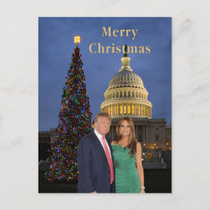 Vrolijk kerstfeest van Donald en Melania Feestdagenkaart