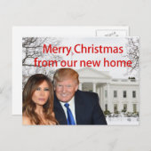 Vrolijk kerstfeest van Donald en Melania Uitnodiging Briefkaart (Voorkant / Achterkant)