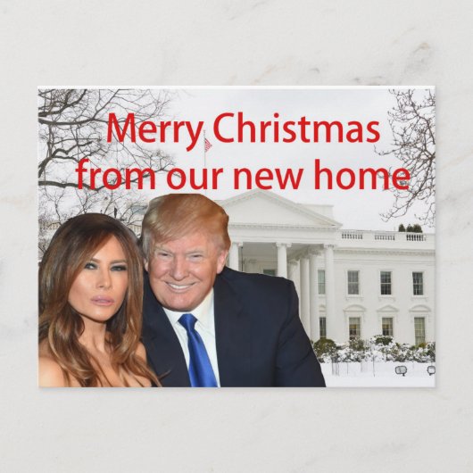 Vrolijk kerstfeest van Donald en Melania Uitnodiging Briefkaart (Voorkant)