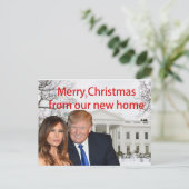 Vrolijk kerstfeest van Donald en Melania Uitnodiging Briefkaart (Staand voorkant)