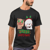 Vrolijk kerstfeest van Dudu Beer en Bubu Panda T-shirt (Voorkant)