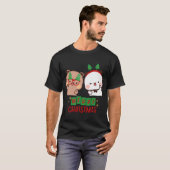 Vrolijk kerstfeest van Dudu Beer en Bubu Panda T-shirt (Voorkant volledig)