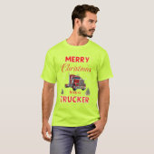 Vrolijk kerstfeest van een trucker t-shirt (Voorkant volledig)