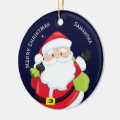 Vrolijk kerstfeest van familie keramisch ornament (Links)