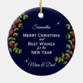 Vrolijk kerstfeest van familie keramisch ornament (Achterkant)