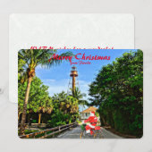 Vrolijk kerstfeest van Florida Santa op de fiets Feestdagenkaart (Voorkant / Achterkant)