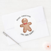 Vrolijk kerstfeest van Gingerbread Man Noel Xmas Ronde Sticker (Envelop)