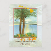 Vrolijk kerstfeest van Hawaii Ocean Sunrise Palms Feestdagenkaart (Voorkant)