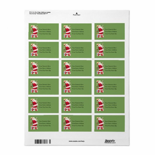 Vrolijk kerstfeest van het  adreslabel van de kers etiket (Full Sheet)