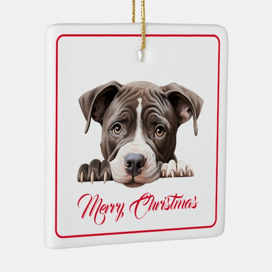 Vrolijk kerstfeest van het Dog Ceramic Ornament (Rechts)