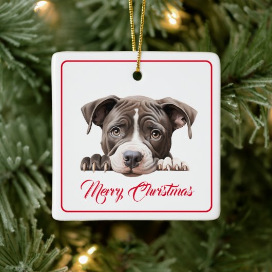 Vrolijk kerstfeest van het Dog Ceramic Ornament (Boom)