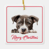 Vrolijk kerstfeest van het Dog Ceramic Ornament (Voorkant)