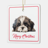 Vrolijk kerstfeest van het Dog Ceramic Ornament (Links)