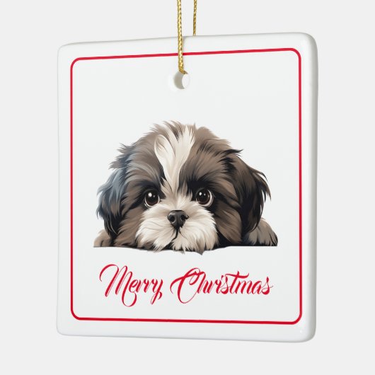 Vrolijk kerstfeest van het Dog Ceramic Ornament (Links)
