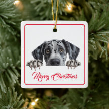 Vrolijk kerstfeest van het Dog Ceramic Ornament