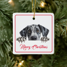 Vrolijk kerstfeest van het Dog Ceramic Ornament