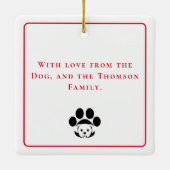 Vrolijk kerstfeest van het Dog Ceramic Ornament (Achterkant)