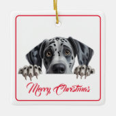 Vrolijk kerstfeest van het Dog Ceramic Ornament (Voorkant)