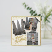 Vrolijk kerstfeest van het Rockefeller Plaza in NY Feestdagenkaart (Staand voorkant)