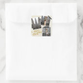 Vrolijk kerstfeest van het Rockefeller Plaza in NY Vierkante Sticker (Tas)