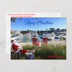 Vrolijk kerstfeest van Hilton Head SC Harbour Town Briefkaart