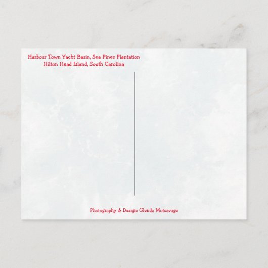 Vrolijk kerstfeest van Hilton Head SC Harbour Town Briefkaart (Achterkant)