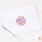 Vrolijk kerstfeest van holografische kleurentherap ronde sticker (Envelop)