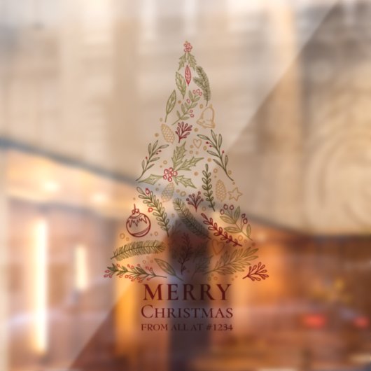 Vrolijk kerstfeest van iedereen op huisnummer raamsticker (Vel 2)