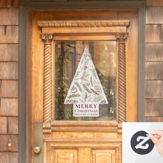Vrolijk kerstfeest van iedereen op huisnummer raamsticker (Huis Deur)
