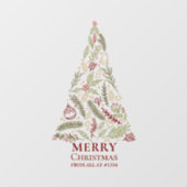 Vrolijk kerstfeest van iedereen op huisnummer raamsticker (Vel)