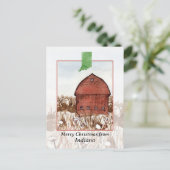 Vrolijk kerstfeest van Indiana Barn Boerderij Wint Feestdagenkaart (Staand voorkant)