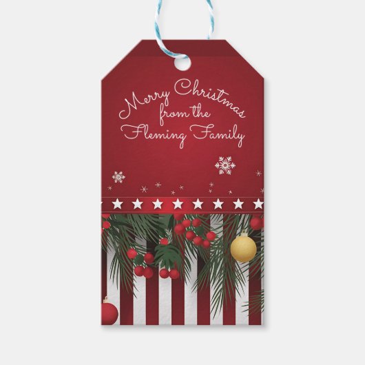 Vrolijk kerstfeest (van je familie) cadeaulabel (Voorkant)