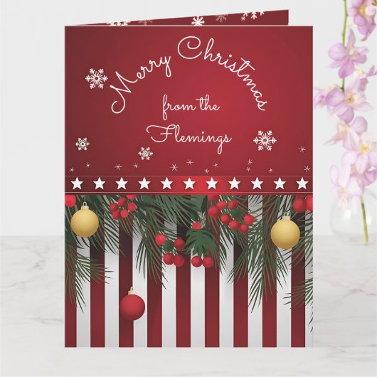 Vrolijk kerstfeest (van je familie) kaart (Orchidee)