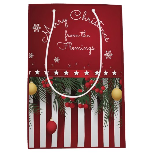 Vrolijk kerstfeest (van je familie) medium cadeauzakje (Voorkant)