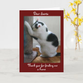 Vrolijk kerstfeest van je geadopteerde kat kaart (Gele Bloem)