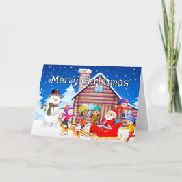 Vrolijk kerstfeest van Kerstman en vrienden Feestdagen Kaart