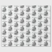 Vrolijk kerstfeest van:  kerstman met aangepaste n cadeaupapier (Vlak)