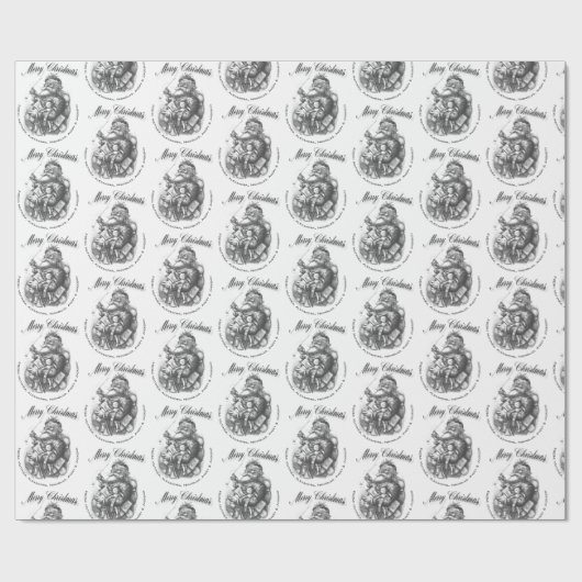 Vrolijk kerstfeest van: kerstman met aangepaste n cadeaupapier (Vlak)