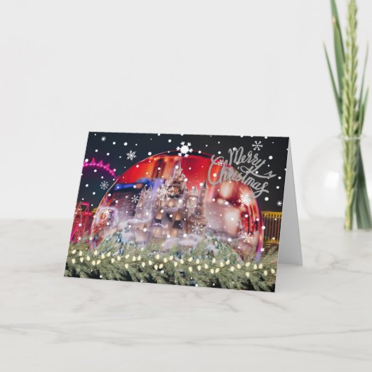 Vrolijk kerstfeest van Las Vegas Wenskaart Bedankkaart (Voorkant)
