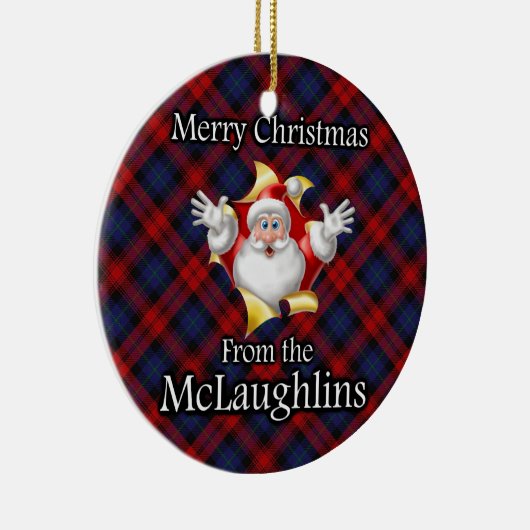 Vrolijk kerstfeest van McLaughlin MacLachlan Clan Keramisch Ornament (Rechts)