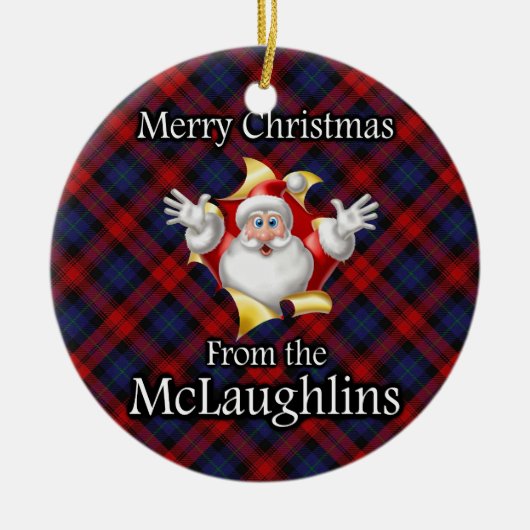 Vrolijk kerstfeest van McLaughlin MacLachlan Clan Keramisch Ornament (Voorkant)