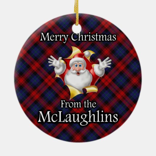Vrolijk kerstfeest van McLaughlin MacLachlan Clan Keramisch Ornament (Achterkant)