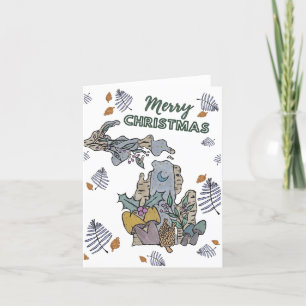 Vrolijk kerstfeest van Michigan Holiday Kaart