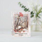 Vrolijk kerstfeest van Missouri Trees Winter Snow Feestdagenkaart (Staand voorkant)