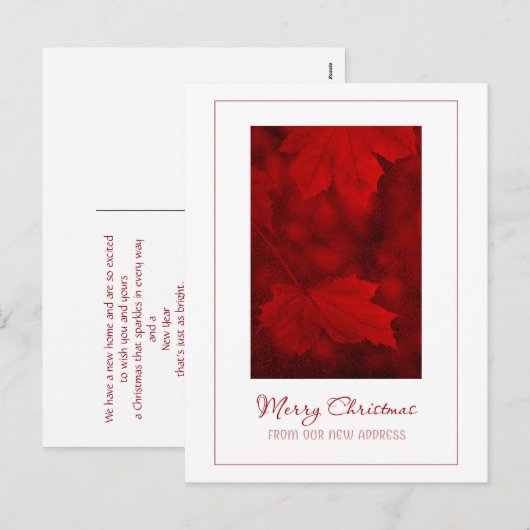 Vrolijk kerstfeest van New Address Briefkaart (Voorkant / Achterkant)