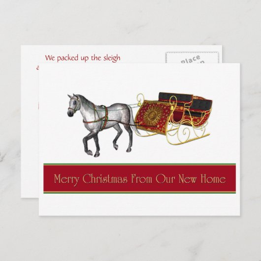 Vrolijk kerstfeest van New Home briefkaart (Voorkant / Achterkant)