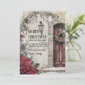 Vrolijk kerstfeest van New Home Door Wreath Aankondiging (Staand voorkant)