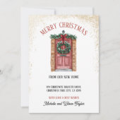 Vrolijk kerstfeest van New Home Door Wreath Aankondiging (Voorkant)